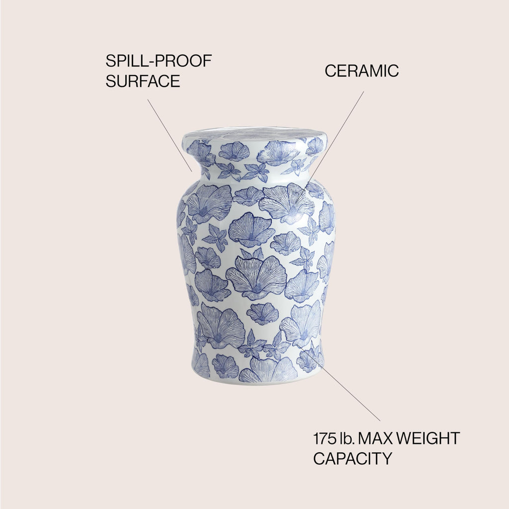 Ceramic Drum Garden Stool Side Table P28402