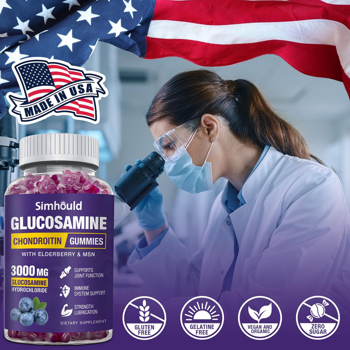Glucosamine Chondroitin Gummies with MSM & Elderberry V3745