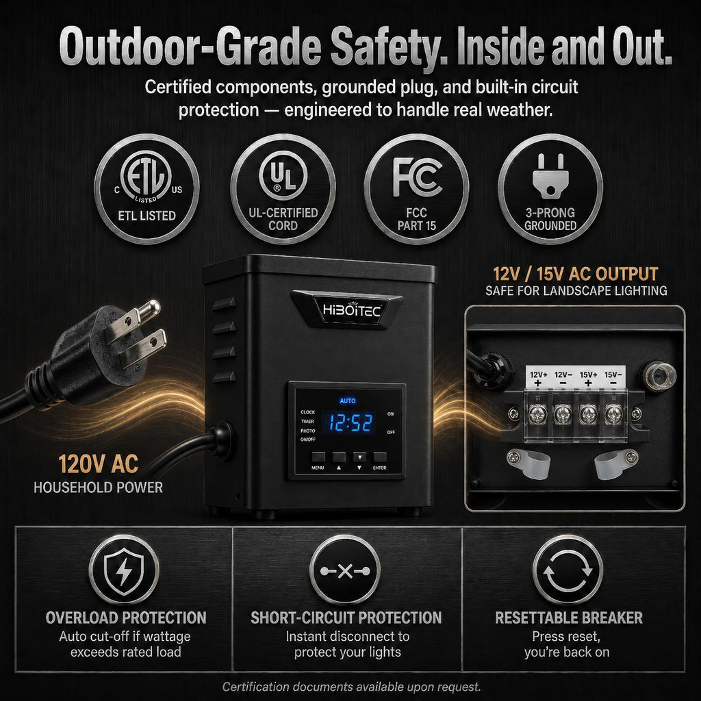 400W Low Voltage Landscape Transformer with Photocell Sensor Timer G63429