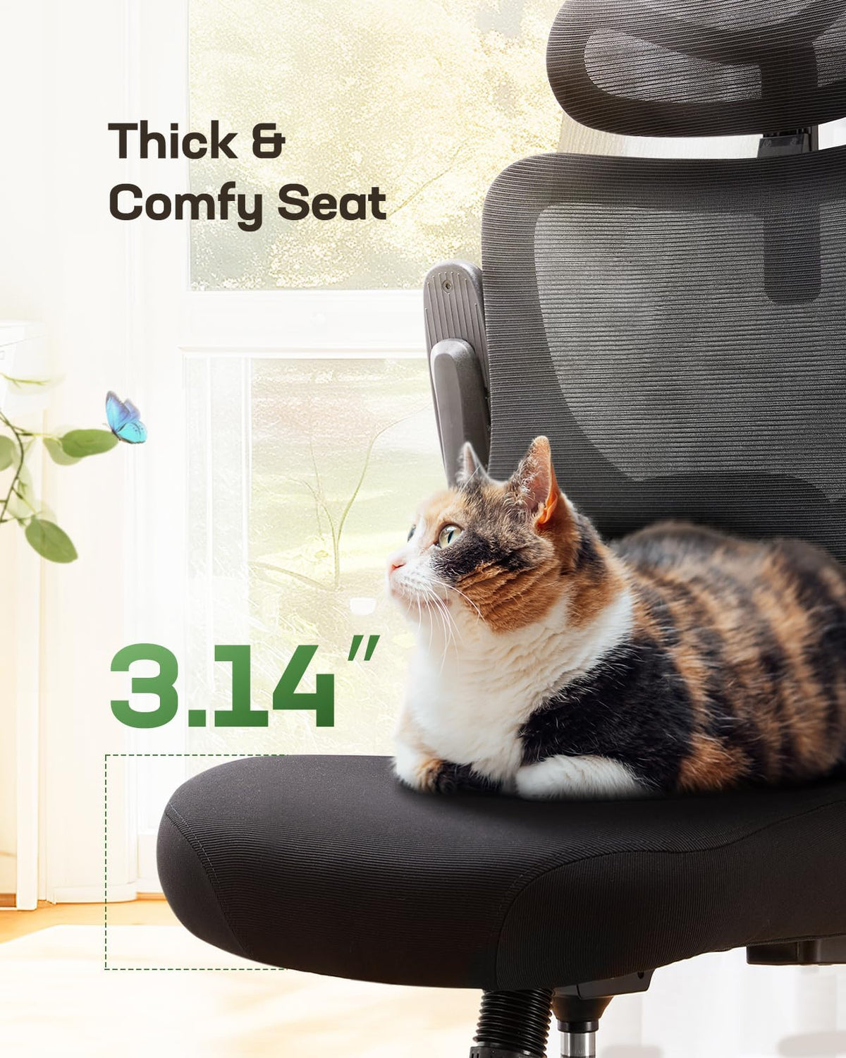 Ergonomic Office Chair with High Back Mesh and Adjustable Lumbar Support N340