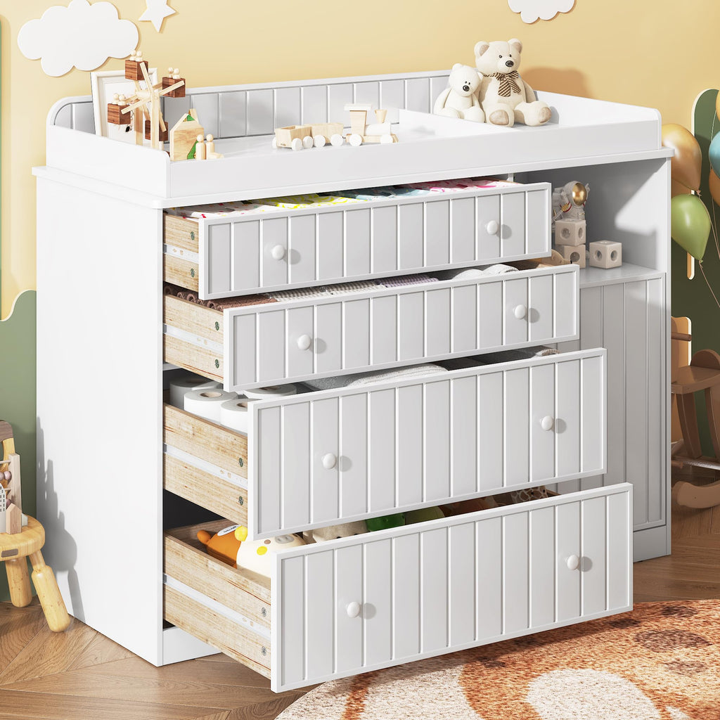 White 4 Drawer Changing Table Dresser M359102