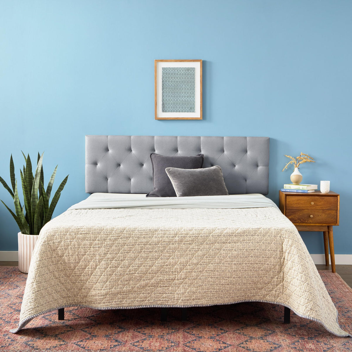 Stone Queen Size Upholstered Headboard K208
