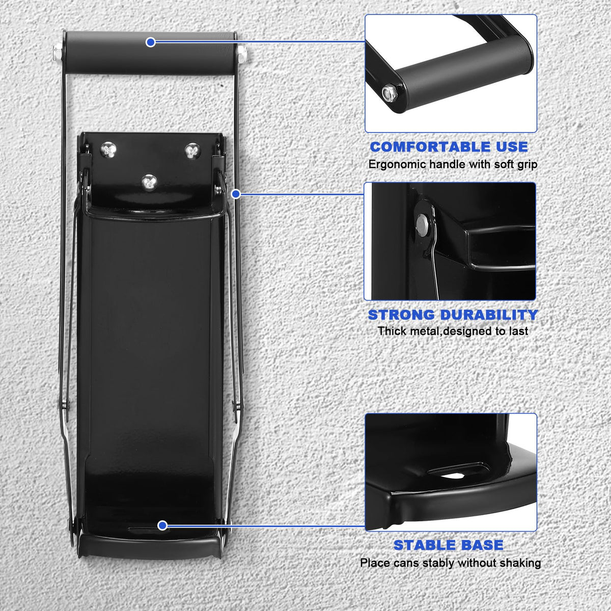 Black Heavy Duty Wall Mounted Can Crusher K887