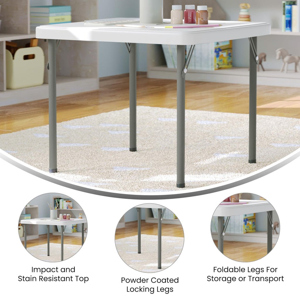 Kids 24x24 in Plastic Locking Folding Table R724