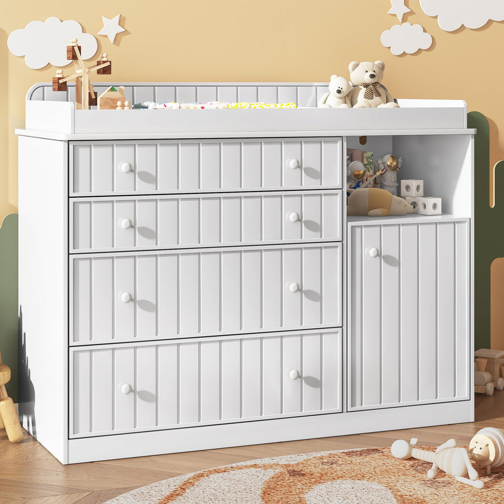 White 4 Drawer Changing Table Dresser M359102