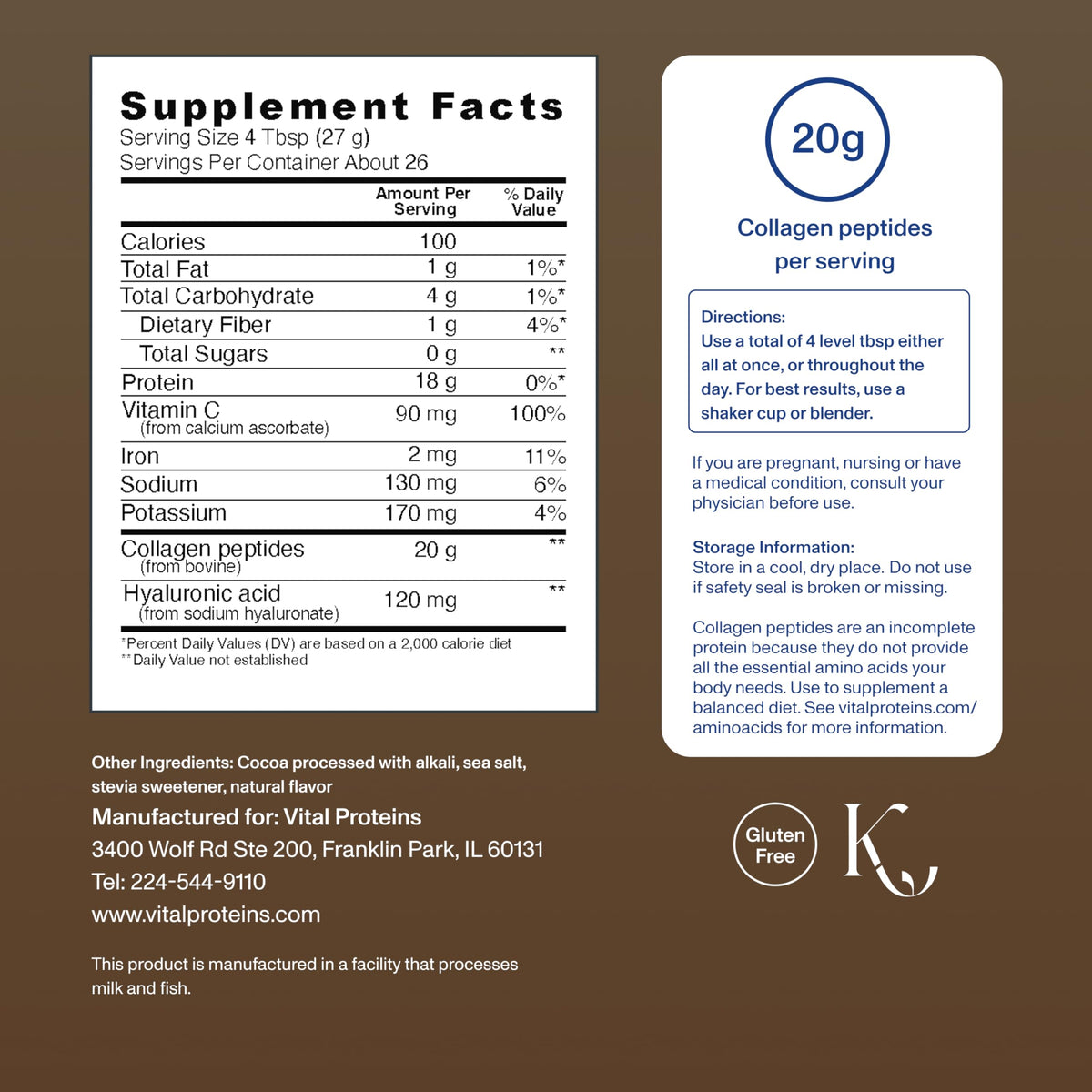 Collagen Peptides Chocolate 24.7oz W98966