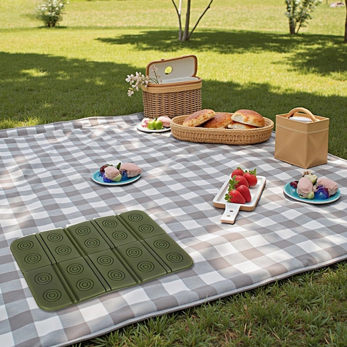 2 Pcs Waterproof Folding Foam Camping Mat Seat Cushion M51199