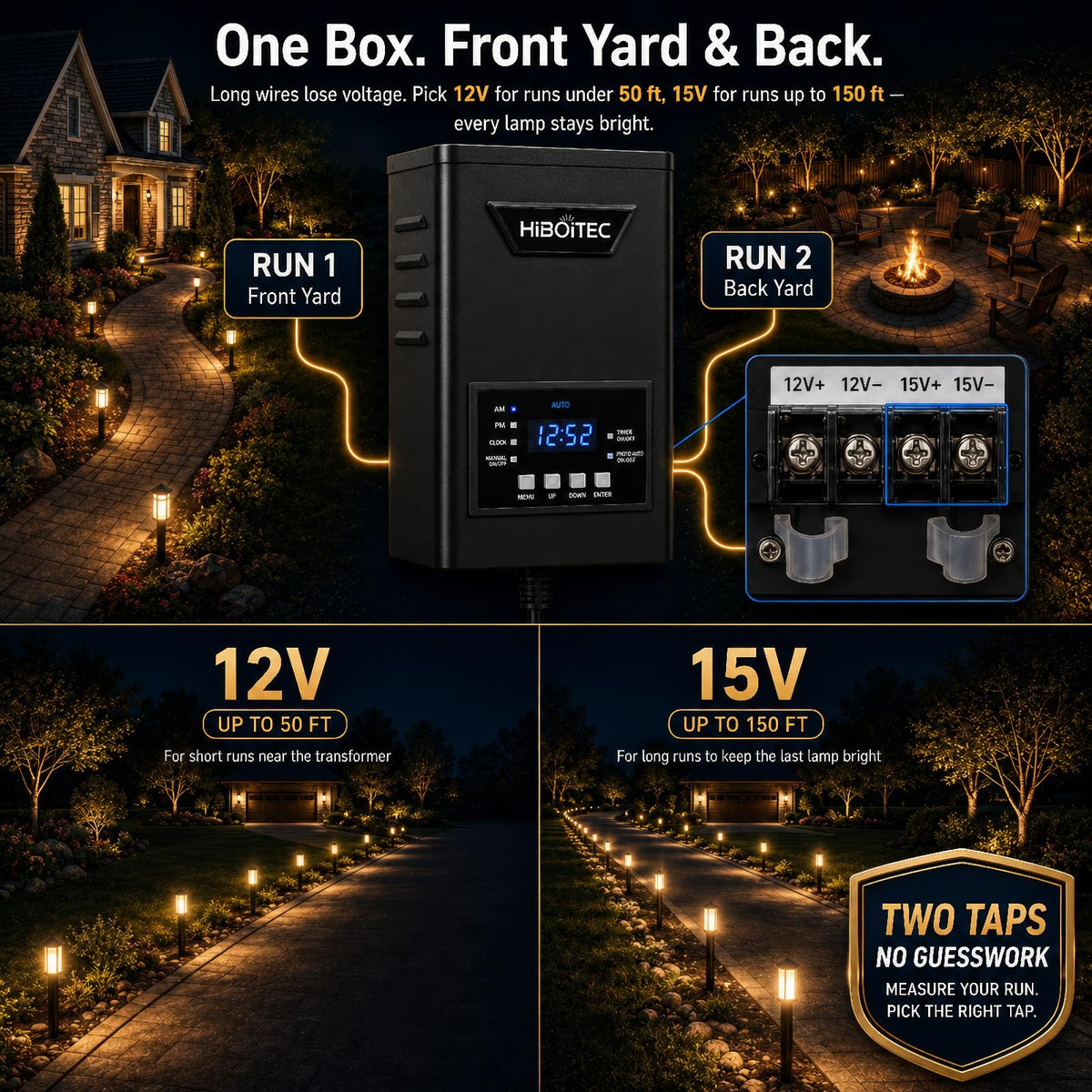 400W Low Voltage Landscape Transformer with Photocell Sensor Timer G63429