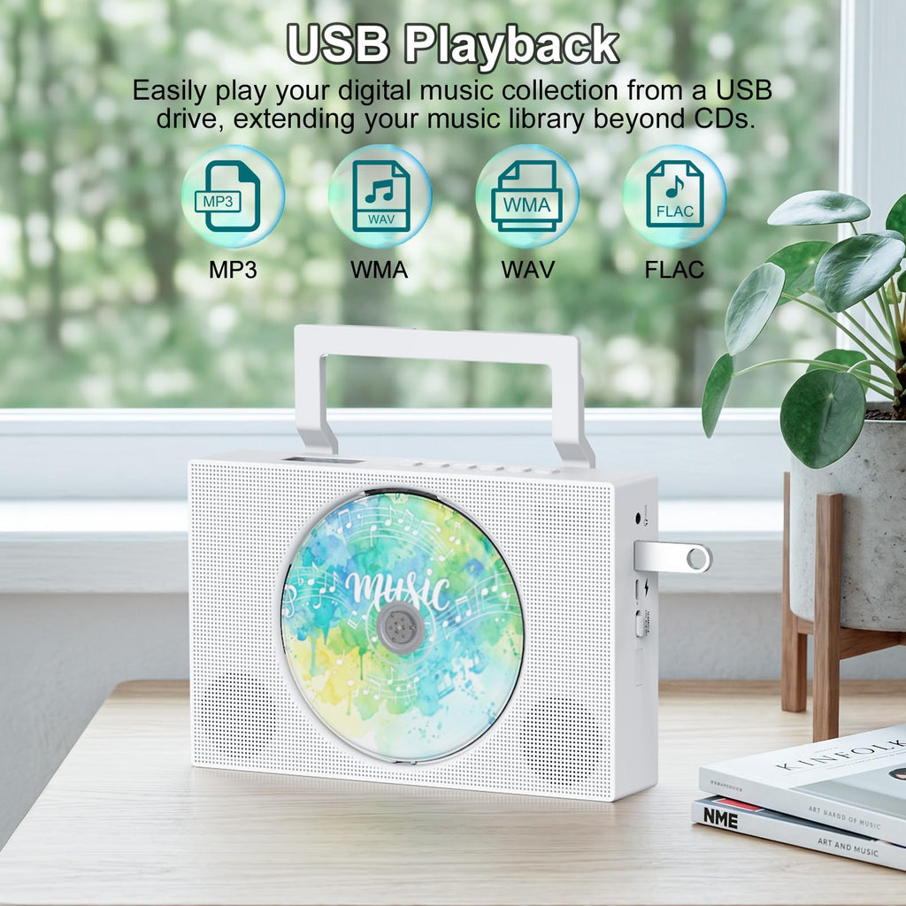 Portable CD Player with Bluetooth & Speakers E8473