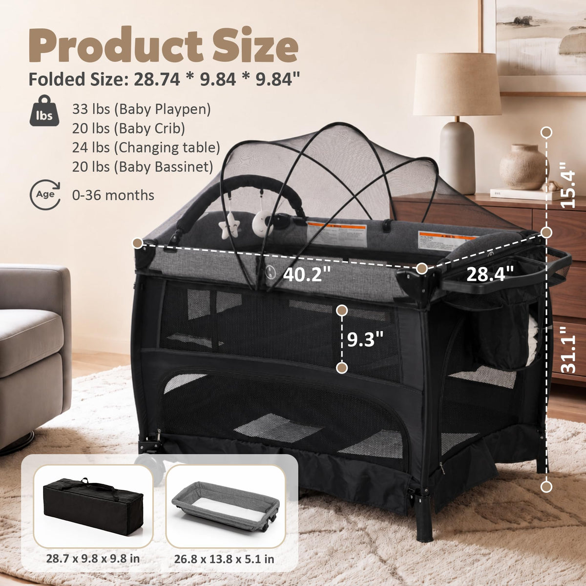 Baby Pack and Play with Bassinet A193813