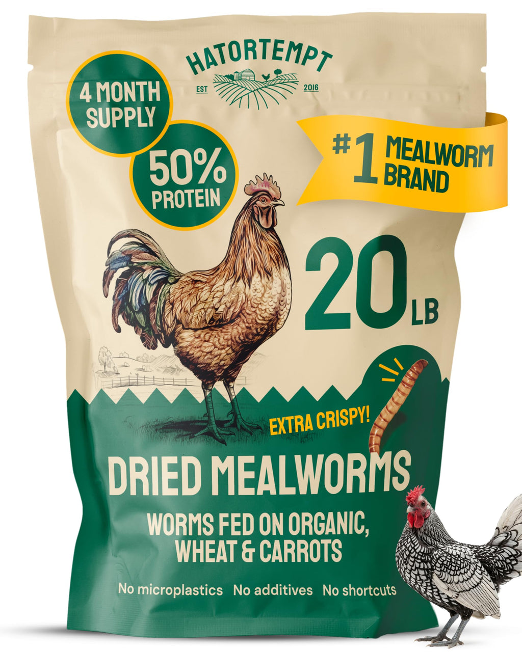 20lb Dried Mealworms Chicken Feed Z992
