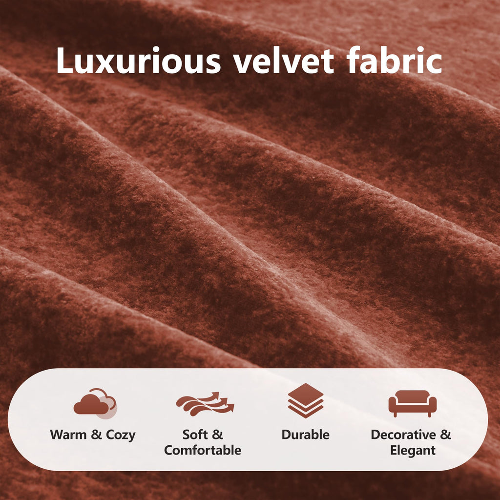 140" Orange Velvet Sofa with Tufted 32D Sponge S4013