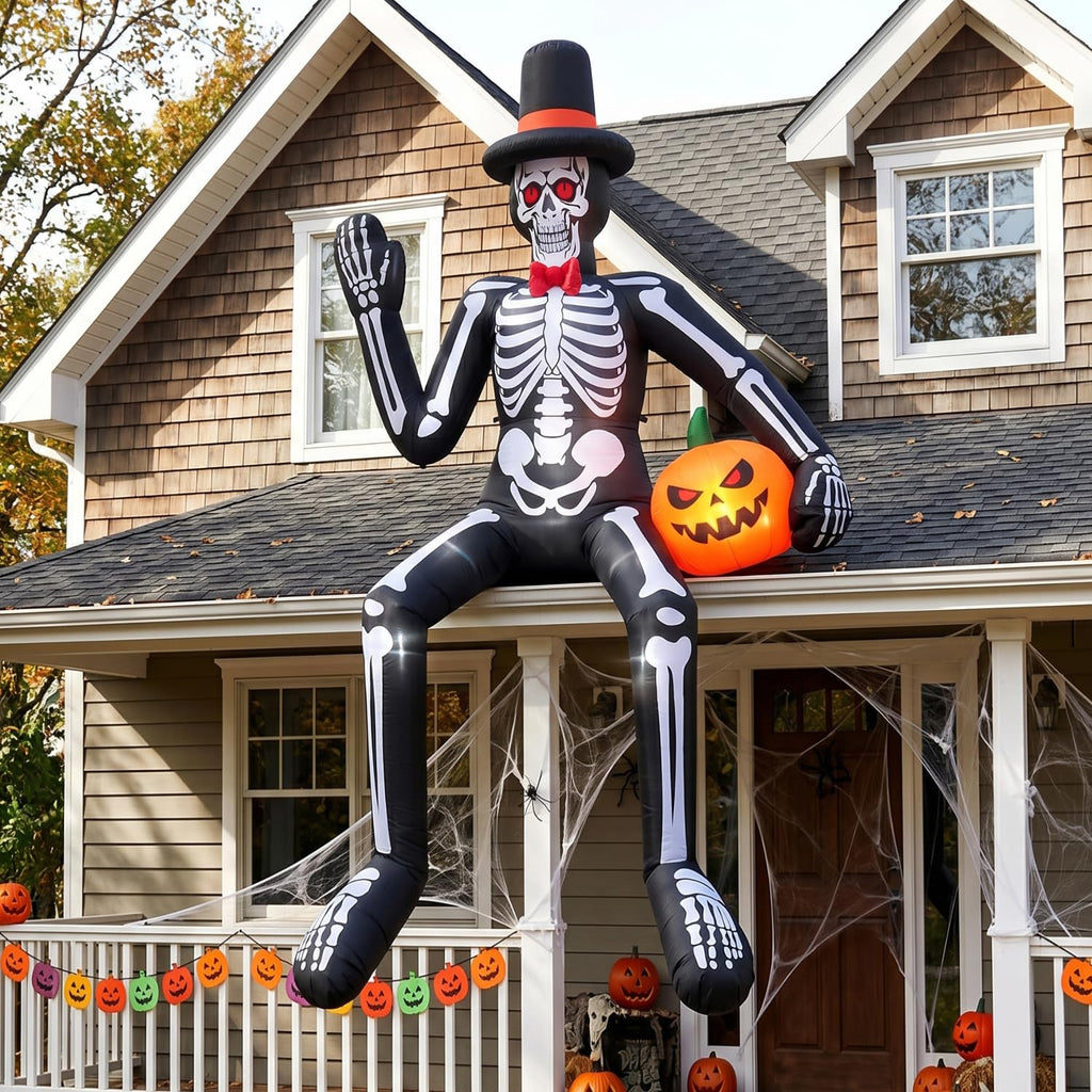 14FT Inflatable Sitting Skeleton Decorations H780391