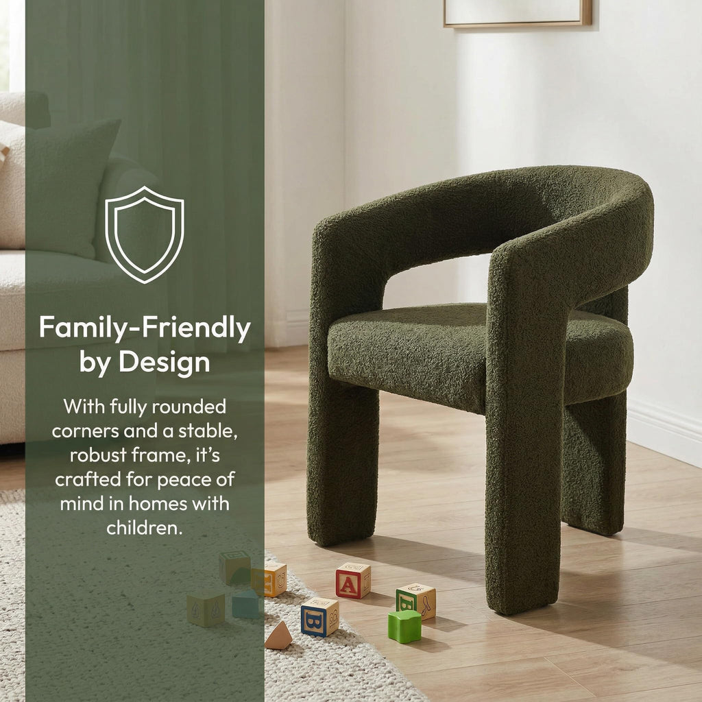 Green Sherpa Barrel Dining Chairs Set of 2 C827546