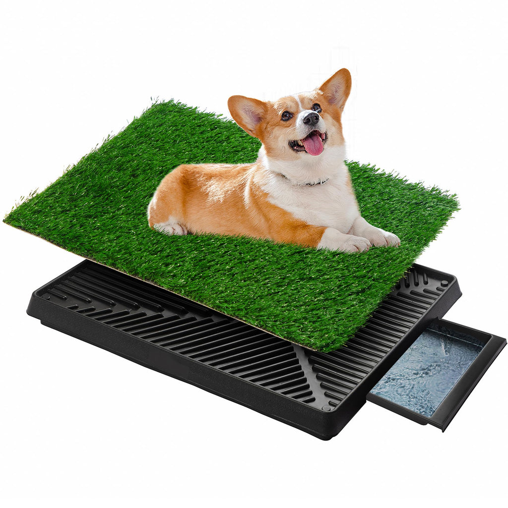 25"×20" Washable Dog Grass Pad with Tray T36264