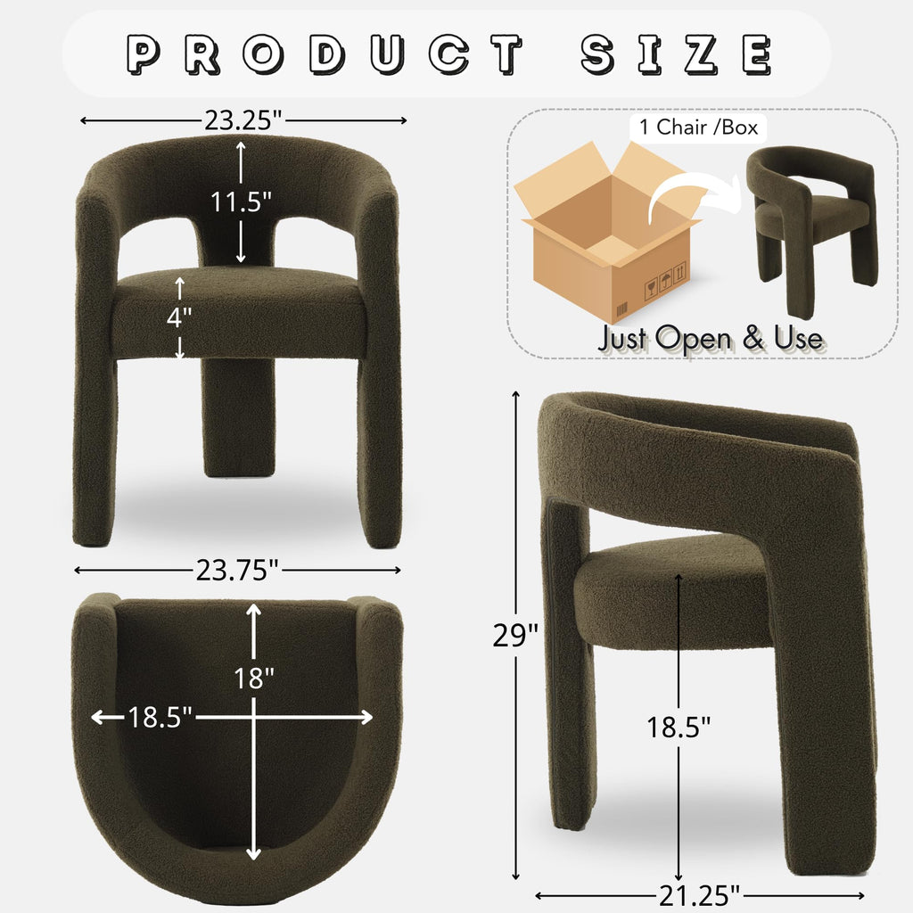 Green Sherpa Barrel Dining Chairs Set of 2 C827546