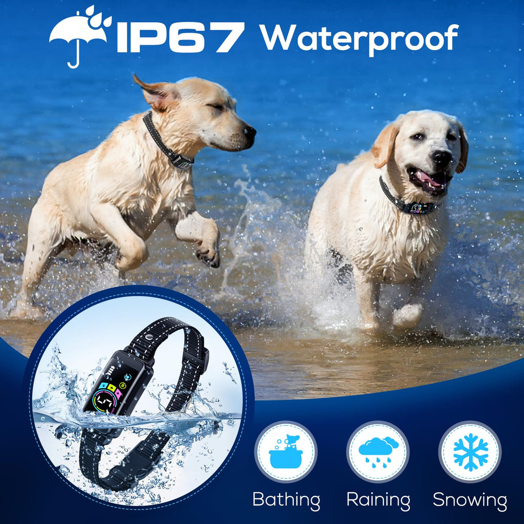 2 Pack Adjustable Bark Collar with Beep Vibration Shock D54191