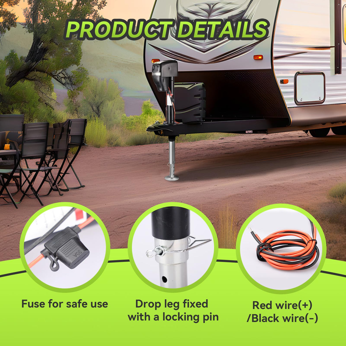Electric A-Frame Trailer Jack 18" Lift K35043