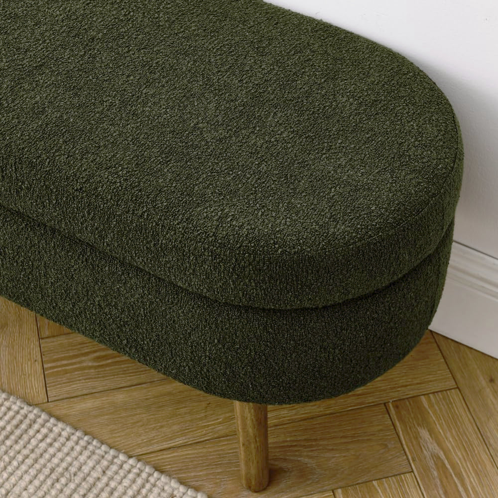 Oval Storage Bench with Rubber Wood Legs V534893