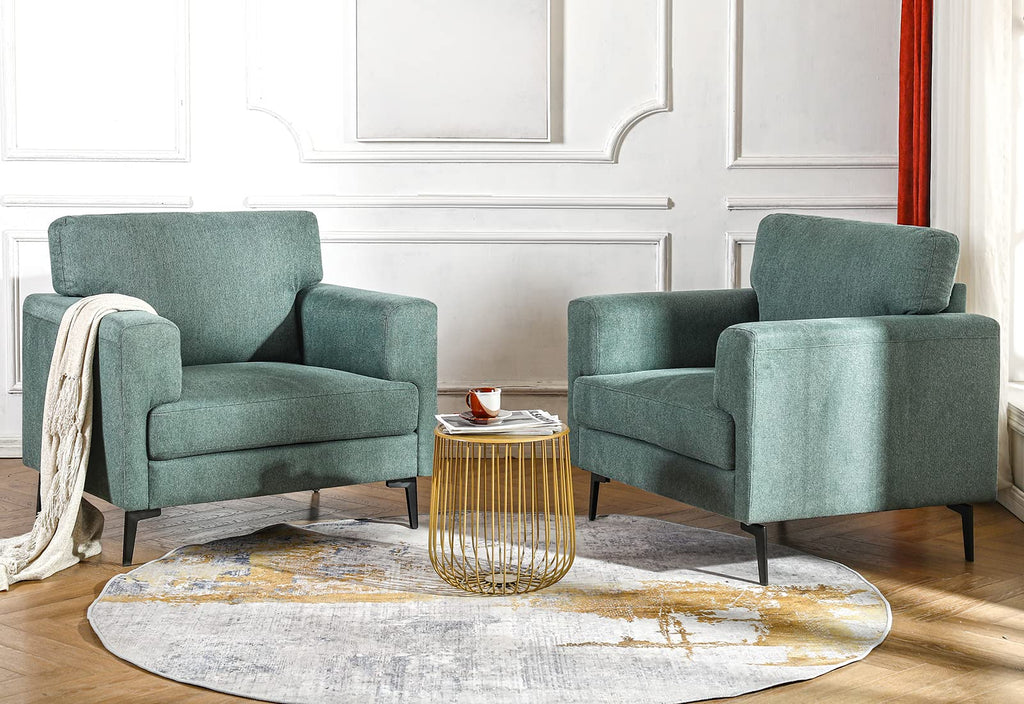Oversized Linen Accent Chair 2PC C913