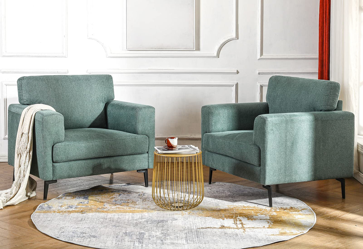 Oversized Linen Accent Chair 2PC C913