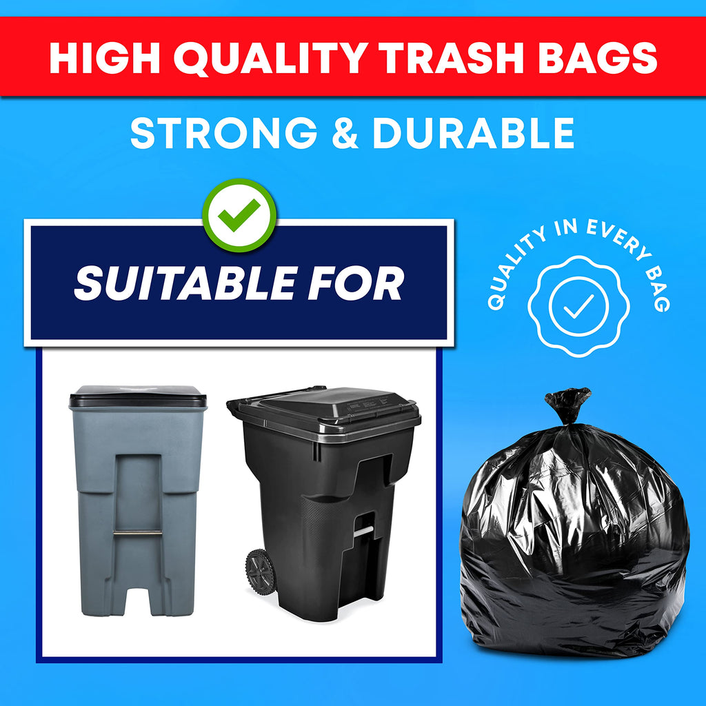 55 Gallon 3 Mil Black Contractor Garbage Bags F65642