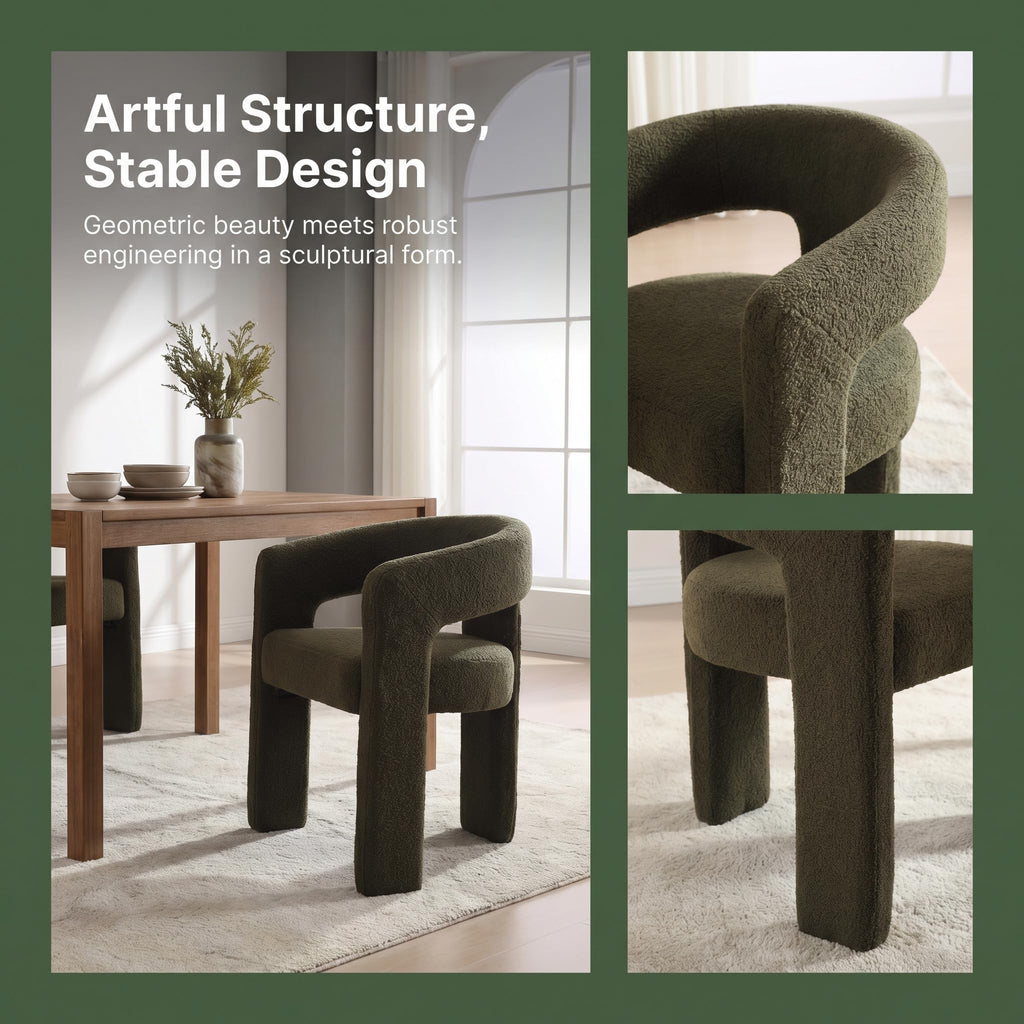 Green Sherpa Barrel Dining Chairs Set of 2 C827546