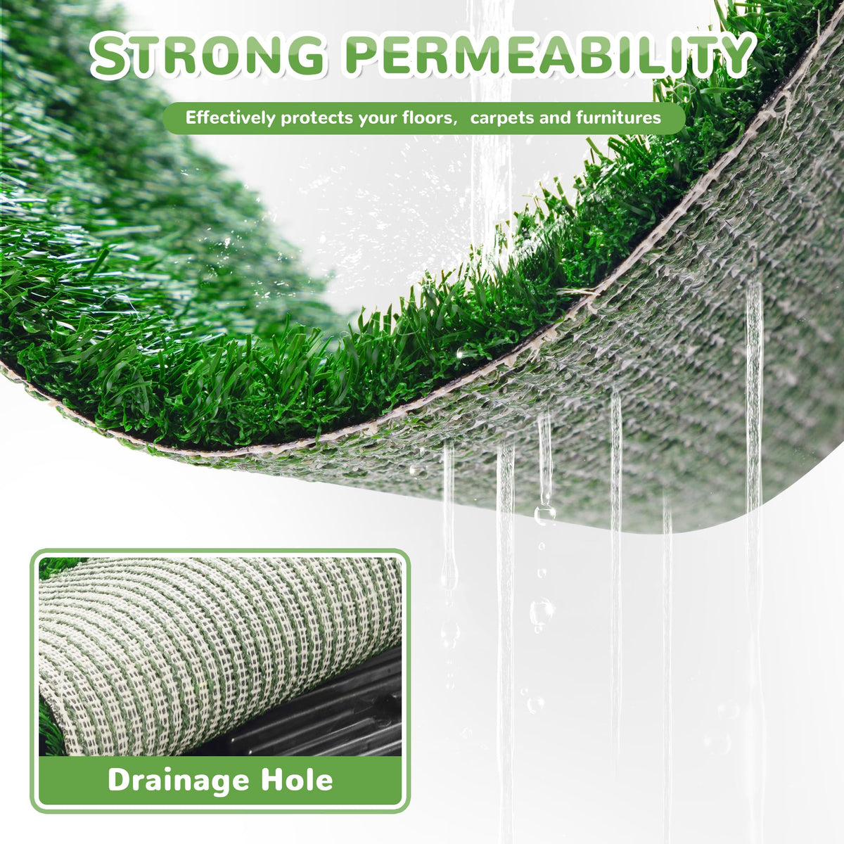 25"×20" Washable Dog Grass Pad with Tray T36264