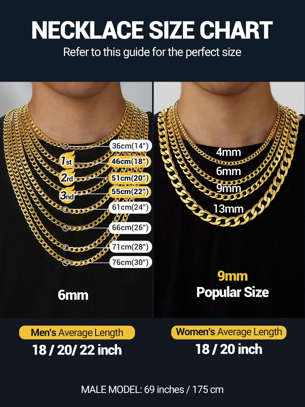 316L Stainless Steel Cuban Link Chain Necklaces V60142