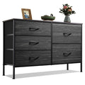 Black 5 Drawer Fabric Dresser M6877