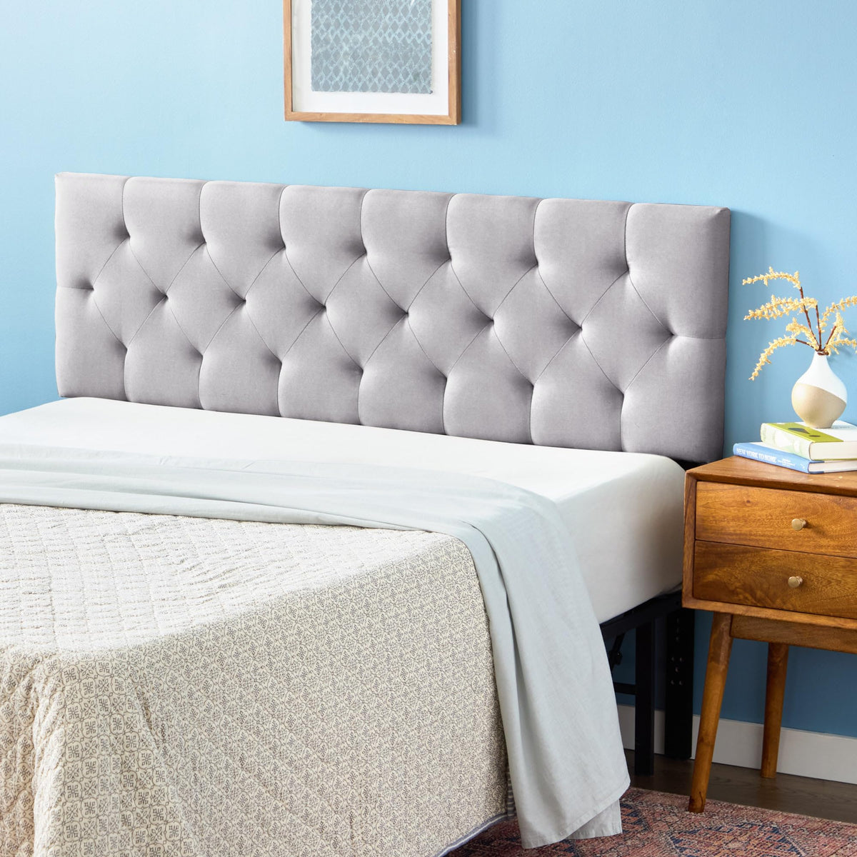 Stone Queen Size Upholstered Headboard K208