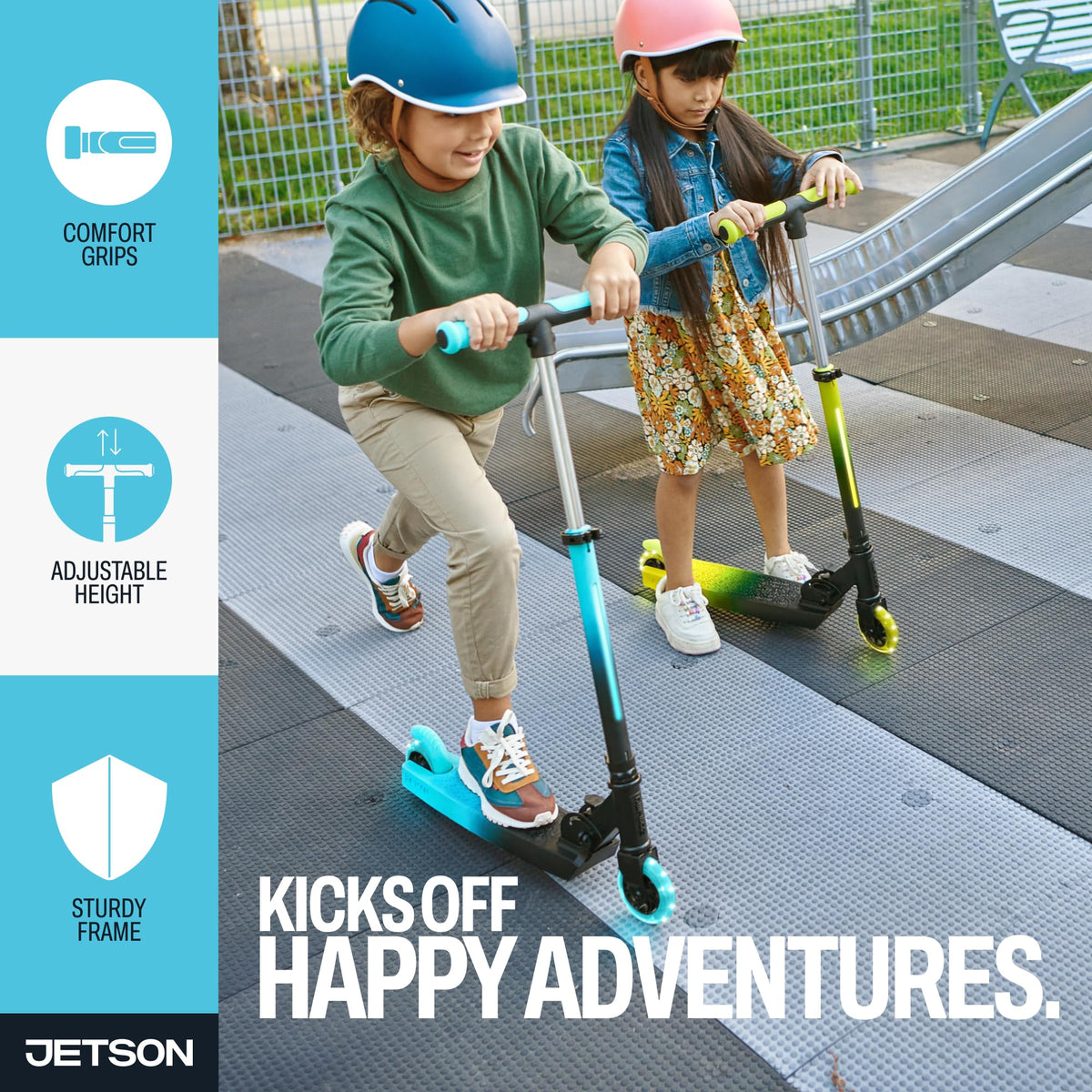2-Wheel Light-Up Folding Kick Scooter with Adjustable Handlebar Y702