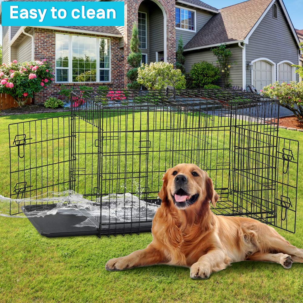 48 Inch Double-Door Dog Crate with Divider M821