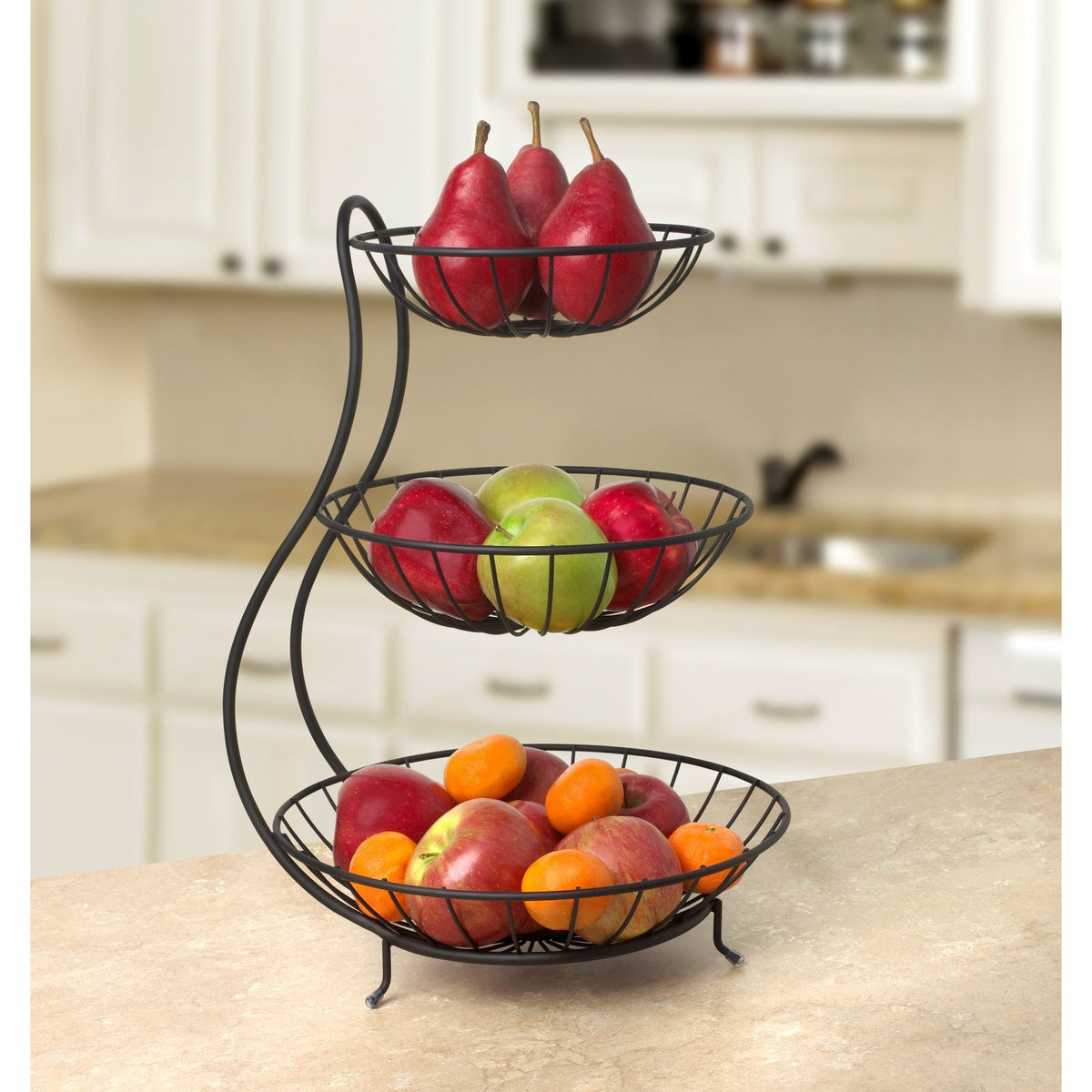 3 Tier Steel Fruit Basket Kitchen Organizer A2305
