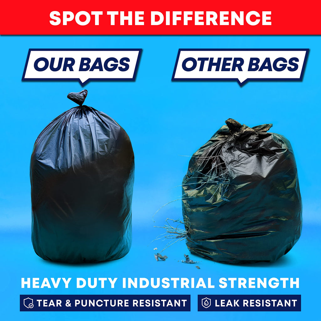 55 Gallon 3 Mil Black Contractor Garbage Bags F65642