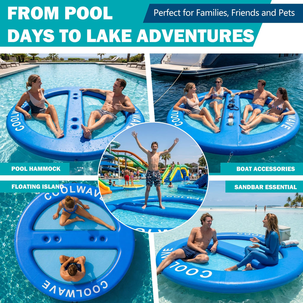 Inflatable Water Hammock with Cup Holders V109