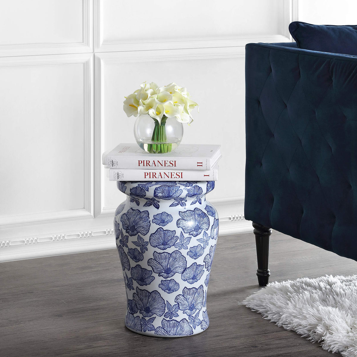 Ceramic Drum Garden Stool Side Table P28402
