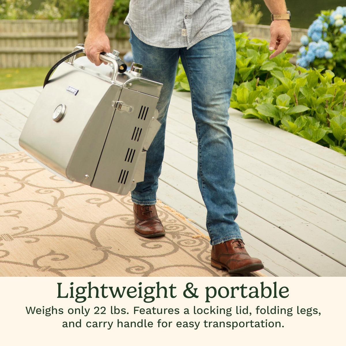 Portable 2-Burner Outdoor Gas Grill W120