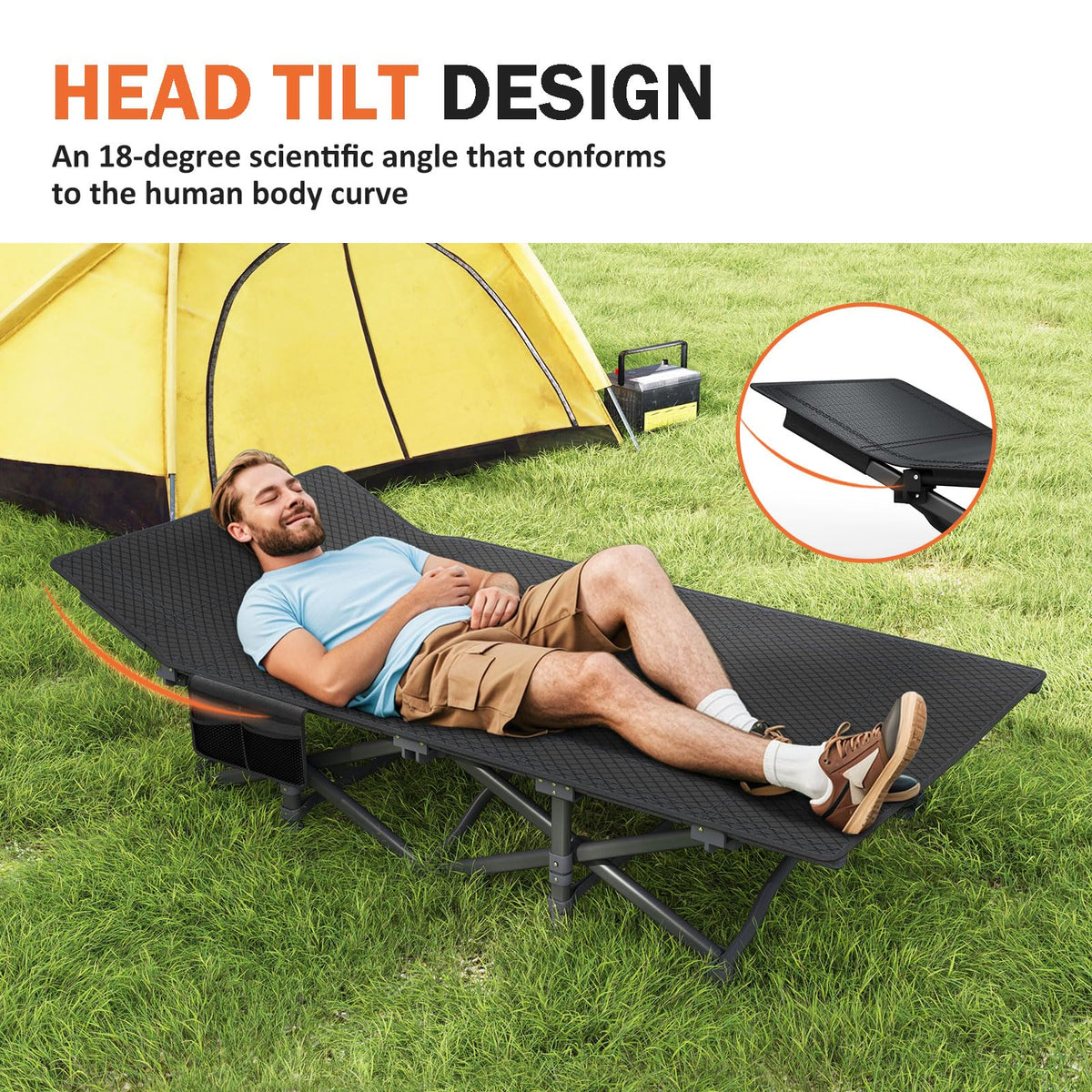 Camping Cot with Cushion S37083