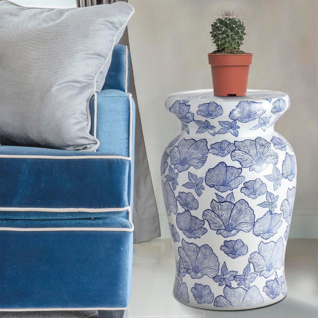 Ceramic Drum Garden Stool Side Table P28402