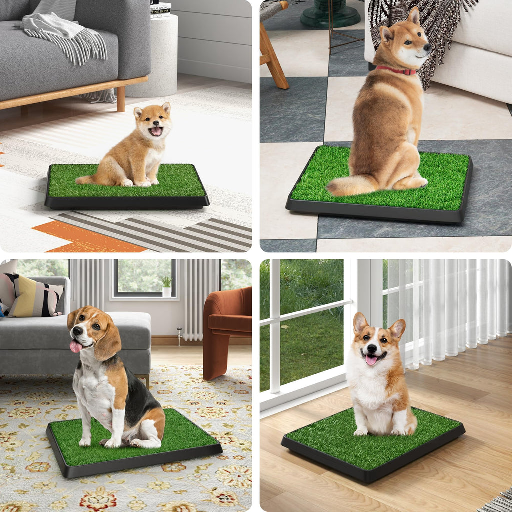 25"×20" Washable Dog Grass Pad with Tray T36264