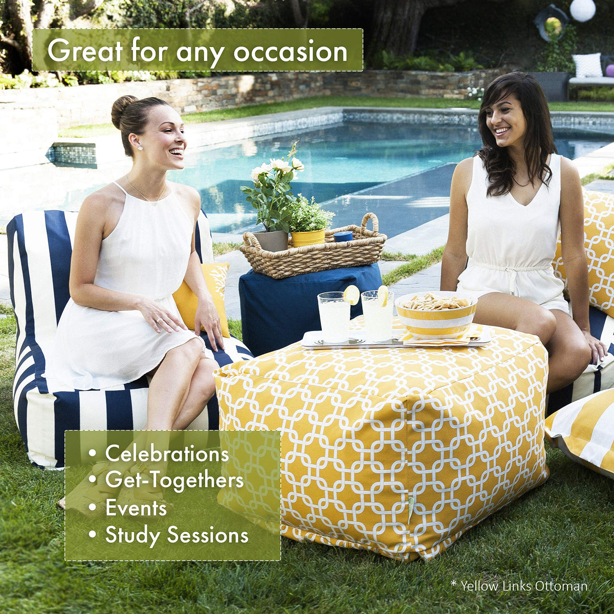 Teal Large Ottoman Y67103