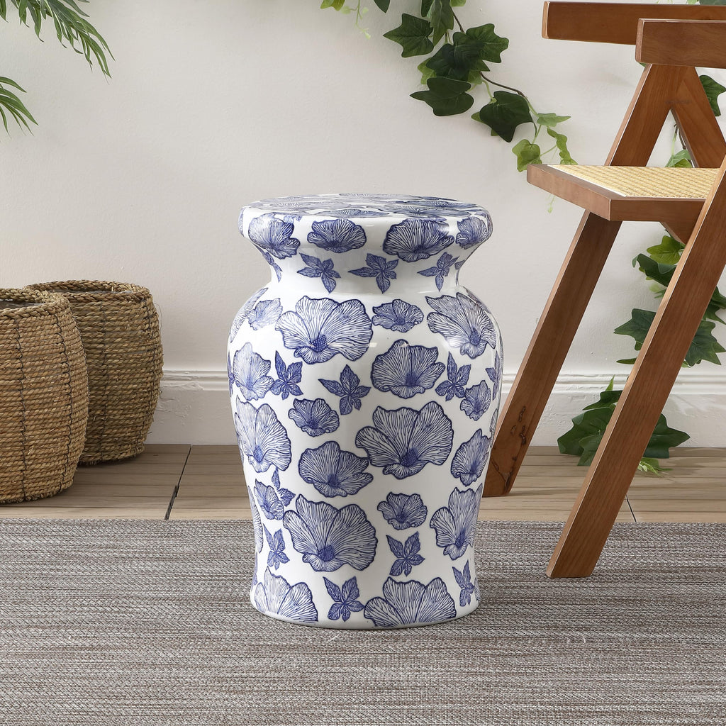 Ceramic Drum Garden Stool Side Table P28402